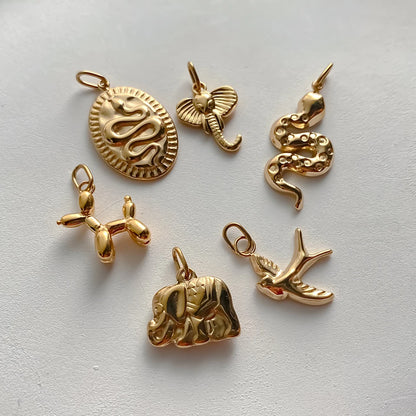 Modessie Stainless Steel Animal Snake Pendant Diy Charms for Necklace Bracelet Dangle  for Jewelry Making DIY Jewelry