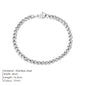 Modessie Silver Color Bracelets Men/ Women  Bracelet Classic Stainless Steel 4MM/6MM/8MM Trendy  Cuban Chain Bracelets