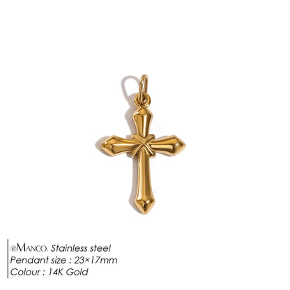Modessie Stainless Steel Cross Charm Pendants For Bracelet Necklace Jewelry Accessories Diy Jewelry Making