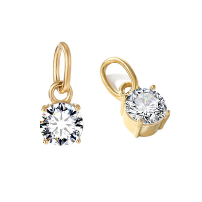 Modessie Stainless  Pendant Necklace Round Zircon Pendant Charms for Diy Necklace Bracelet Jewelry