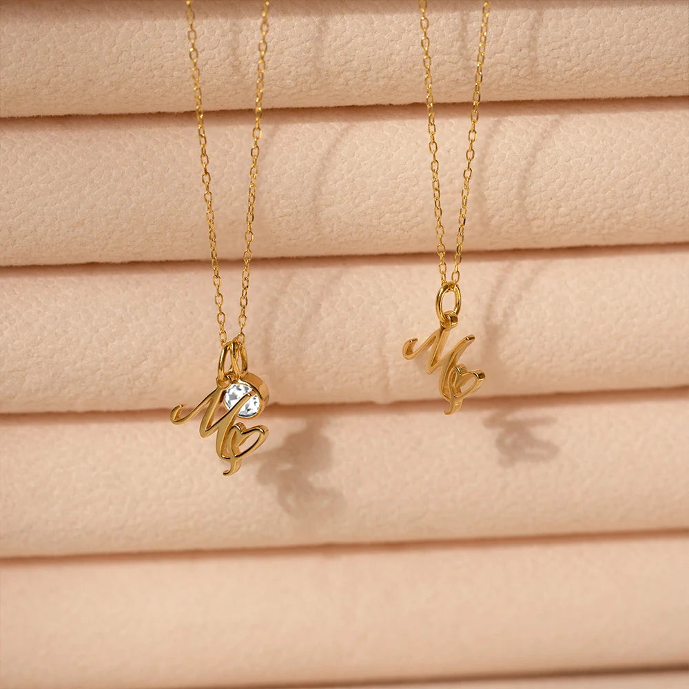 Modessie Light Luxury  Necklace Artistic Initials A-Z Pendant Ladies Minimalist Jewelry Gifts Stainless Steel Jewelry