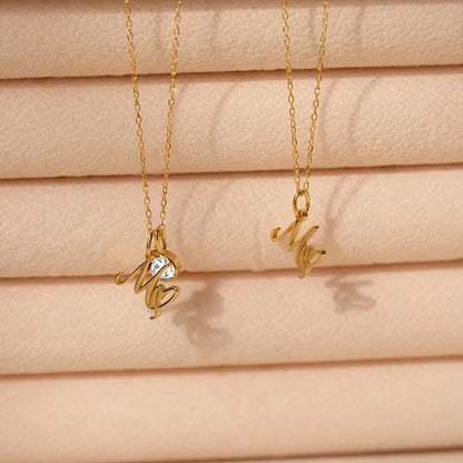 Modessie Light Luxury  Necklace Artistic Initials A-Z Pendant Ladies Minimalist Jewelry Gifts Stainless Steel Jewelry