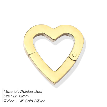 Modessie Stainless Steel Polished Design Round Cutout Clasp for DIY Bracelet Necklace Jewelry Making