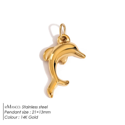 Modessie Fashion Marine Animals Charms Shell Fish Tail Hippocampus Japonicus Stainless Steel Pendants For Jewelry