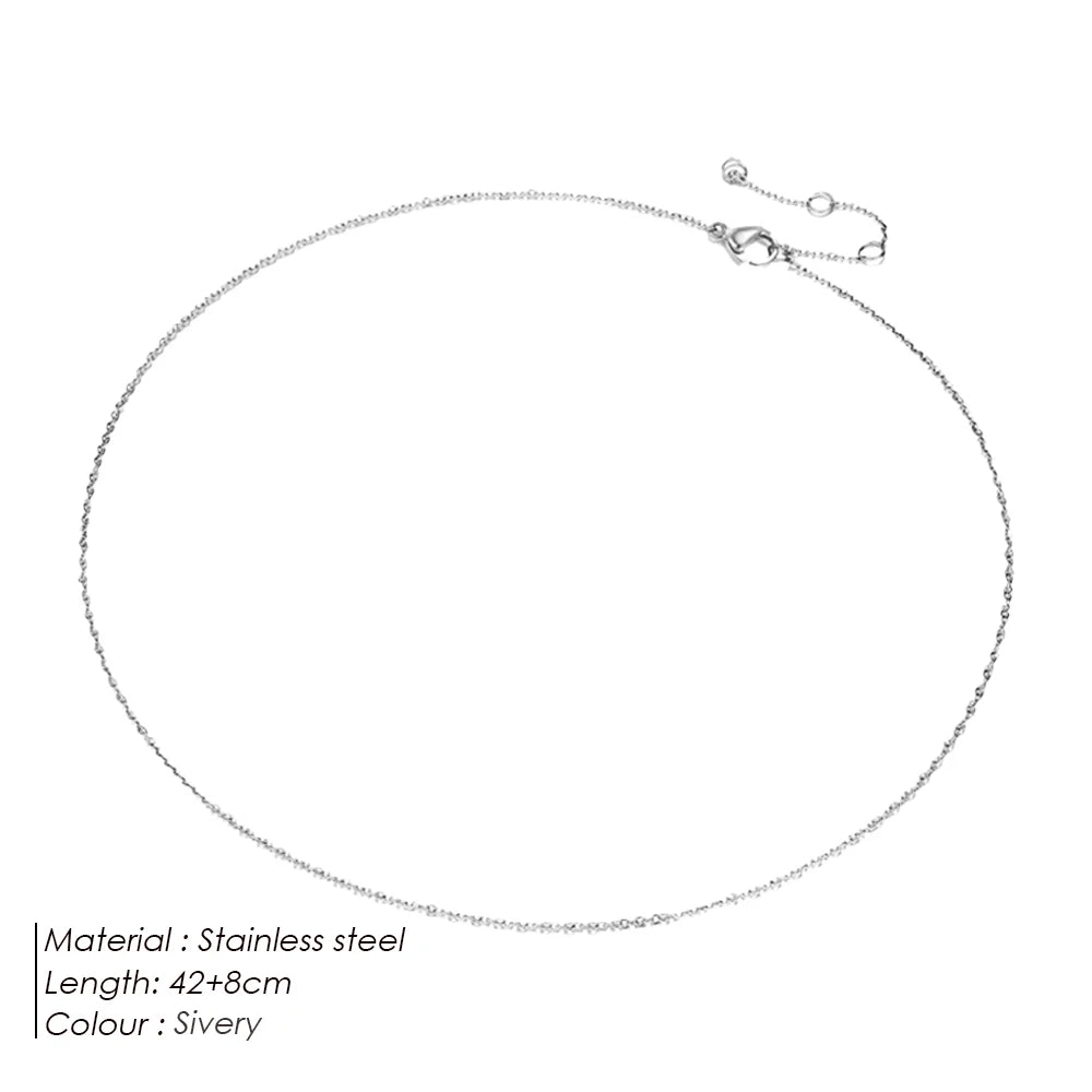 Modessie Fine Chain Necklace Stainless Steel Silver Color Plating Ladies Collar Gift Fine Jewelry