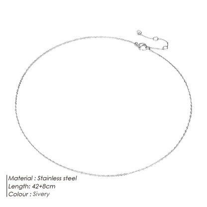 Modessie Fine Chain Necklace Stainless Steel Silver Color Plating Ladies Collar Gift Fine Jewelry