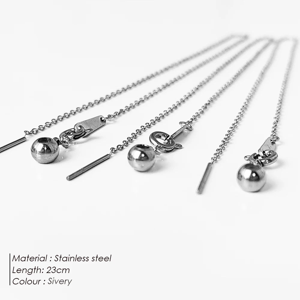 Modessie Silver Color Stainless Steel Anklet Adjustable Simple Chain Women's Fashion Gift 23CM  Dainty Chain  Anklet