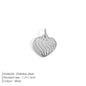 Modessie New Fashion Three-dimensional Tassel Heart Charm Pendant Stainless Steel Gold-Plated Necklace Homemade Accessories