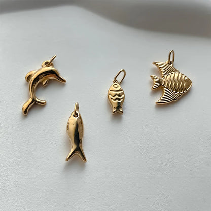 Modessie Fashion Marine Animals Charms Shell Fish Tail Hippocampus Japonicus Stainless Steel Pendants For Jewelry