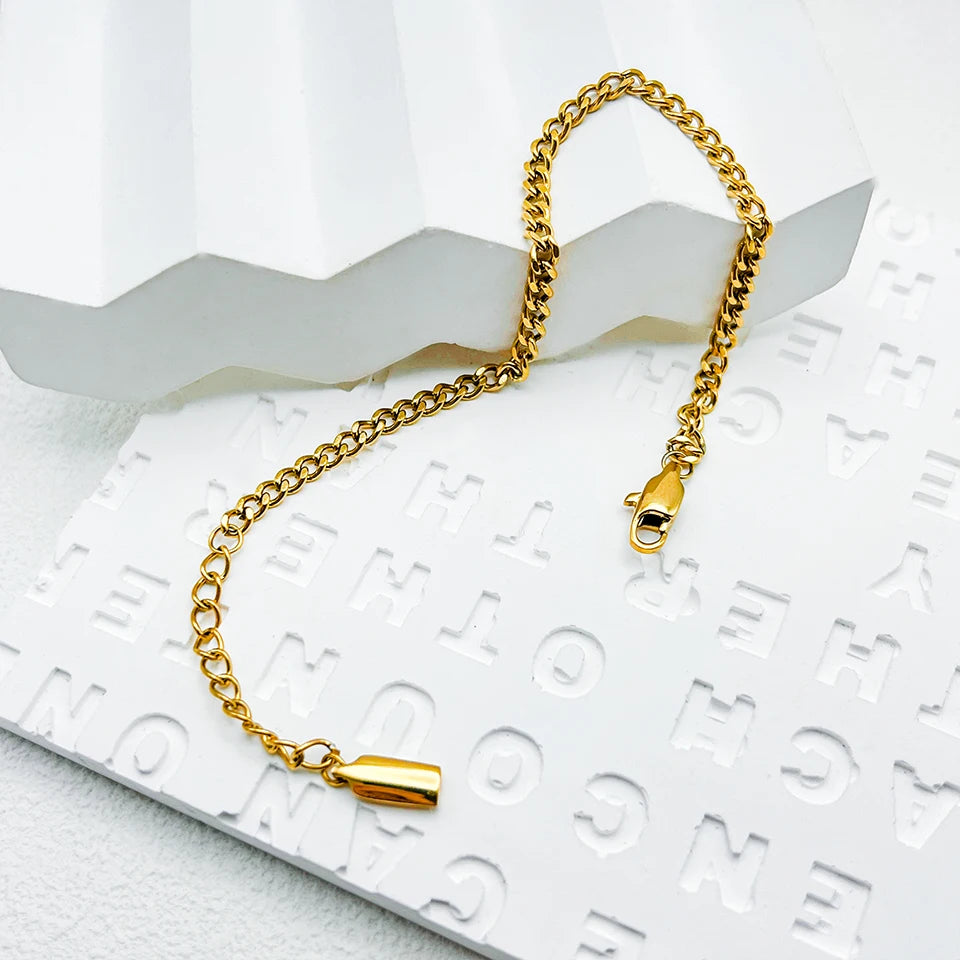 Modessie Classic Cuban Chain Gold-Plated/Silver-Plated Men's Bracelet Stainless Steel Upgraded Lobster Clasp Adjustable