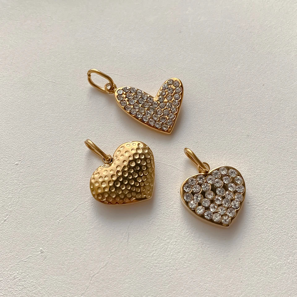 Modessie Bohemian Heart Charm Diy Earrings Bracelets Necklace Accessories  Making  Stainless Steel Jewelry