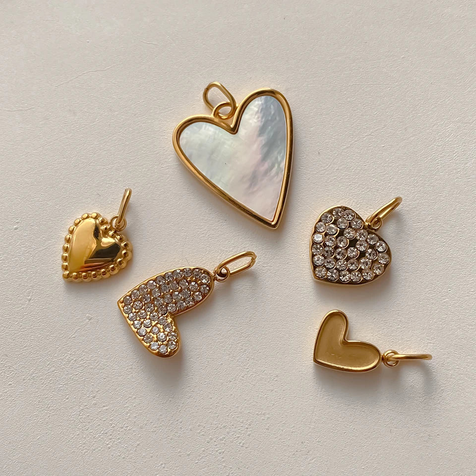 Modessie Bohemian Heart Charm Diy Earrings Bracelets Necklace Accessories  Making  Stainless Steel Jewelry