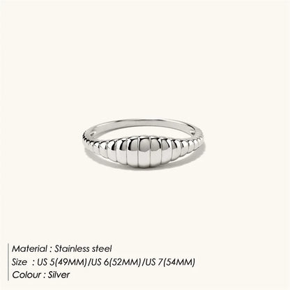 Modessie Simple Fashion Style Texture Ring Stainless Steel Tail Ring