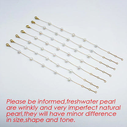 New Trend Dainty Vintage Stainless Steel Single Layer Chain Pearl Bracelet Modessie Summer Jewelry