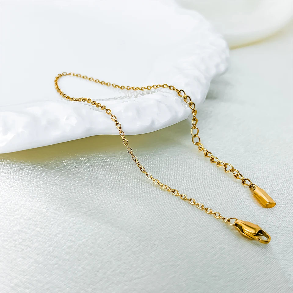 Modessie High Quality Gold-Plated Stainless Steel Fine Chain Anklet Adjustable Classic Upgrade Lobster Buckle Jewelry