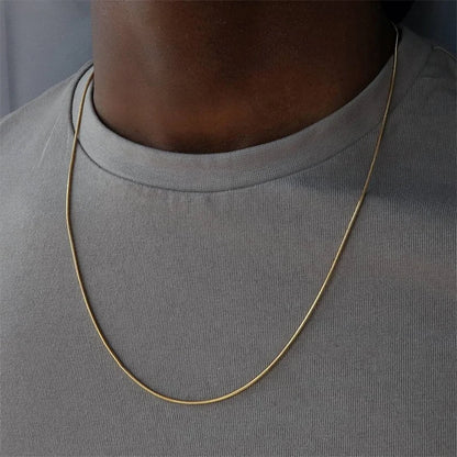 Modessie Snake Chain Choker Stainless Steel Necklace Minimalist Collar For Women Man Jewelry