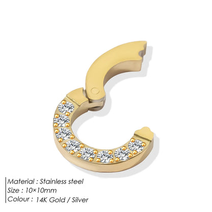 Modessie Stainless Steel Polished Design Round Cutout Clasp for DIY Bracelet Necklace Jewelry Making