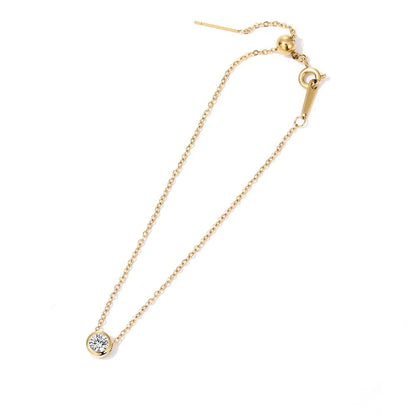 Modessie Stainless Steel Charm Rhinestone Necklace Pendant Fashion 12 Colors Birthstone For Jewelry Making Women DIY Accessories