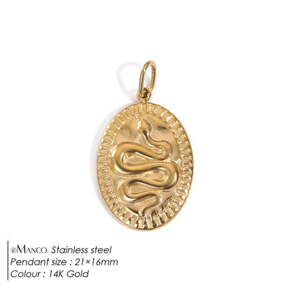 Modessie Stainless Steel Animal Snake Pendant Diy Charms for Necklace Bracelet Dangle  for Jewelry Making DIY Jewelry