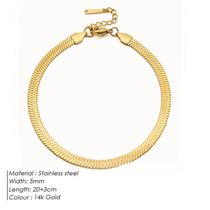 Modessie Snake Chain Anklet for Women/Men Girls Beach Chain Ankle Gifts Stainless Steel Not Allergic