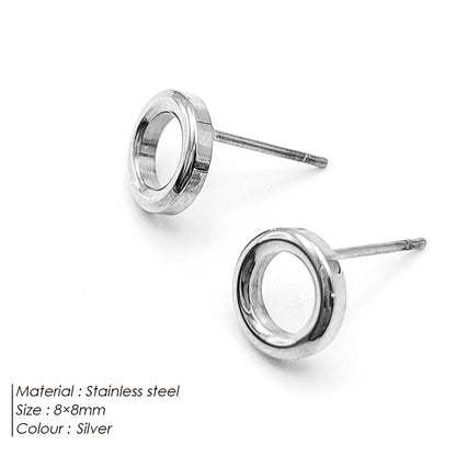 Modessie Girls Stainless Steel Stud Earrings for Women Office Small Round Earring Studs Minimalist Jewelry