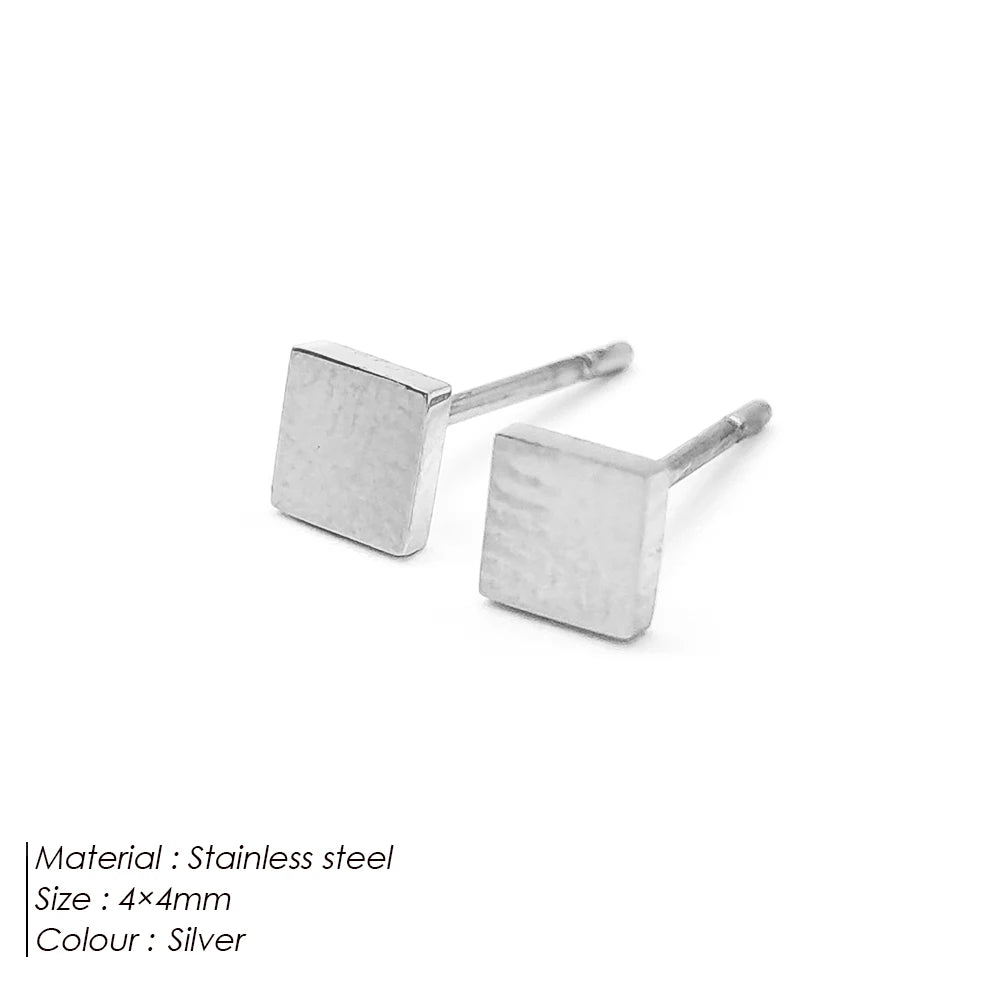 Modessie Girls Stainless Steel Stud Earrings for Women Office Small Round Earring Studs Minimalist Jewelry