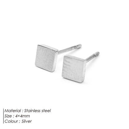 Modessie Girls Stainless Steel Stud Earrings for Women Office Small Round Earring Studs Minimalist Jewelry