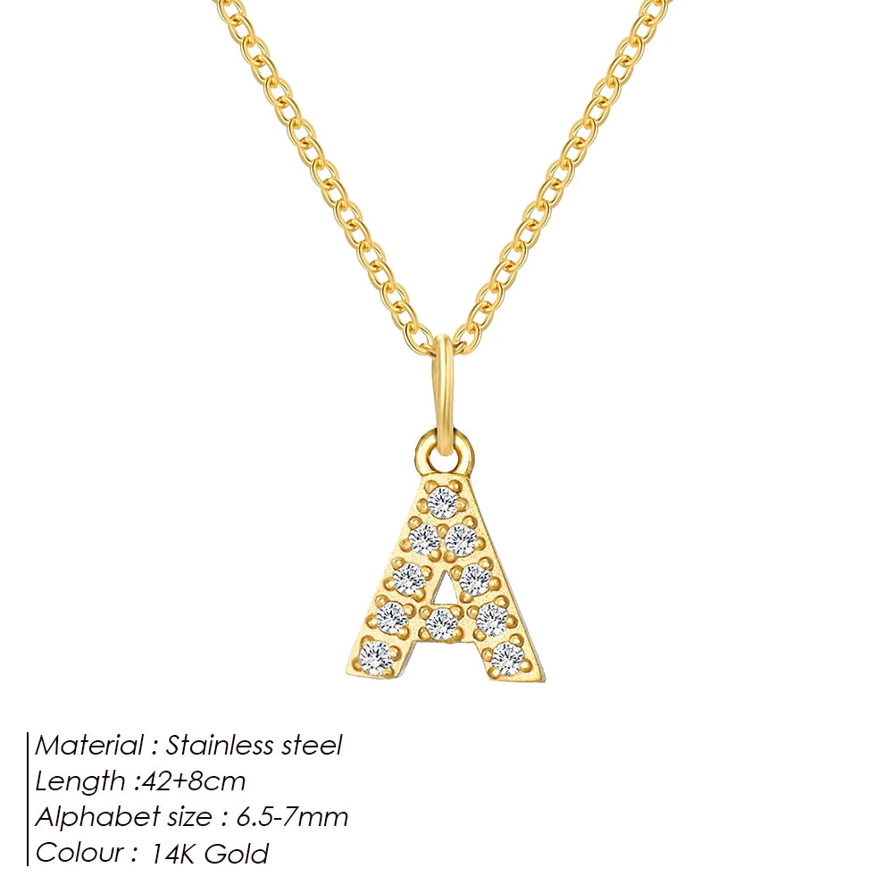 Modessie Stainless Steel Flat Snake Chain Initial Necklace Name Customized Choker Necklace Women's Jewelry