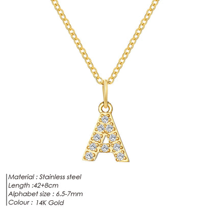 Modessie Stainless Steel Flat Snake Chain Initial Necklace Name Customized Choker Necklace Women's Jewelry