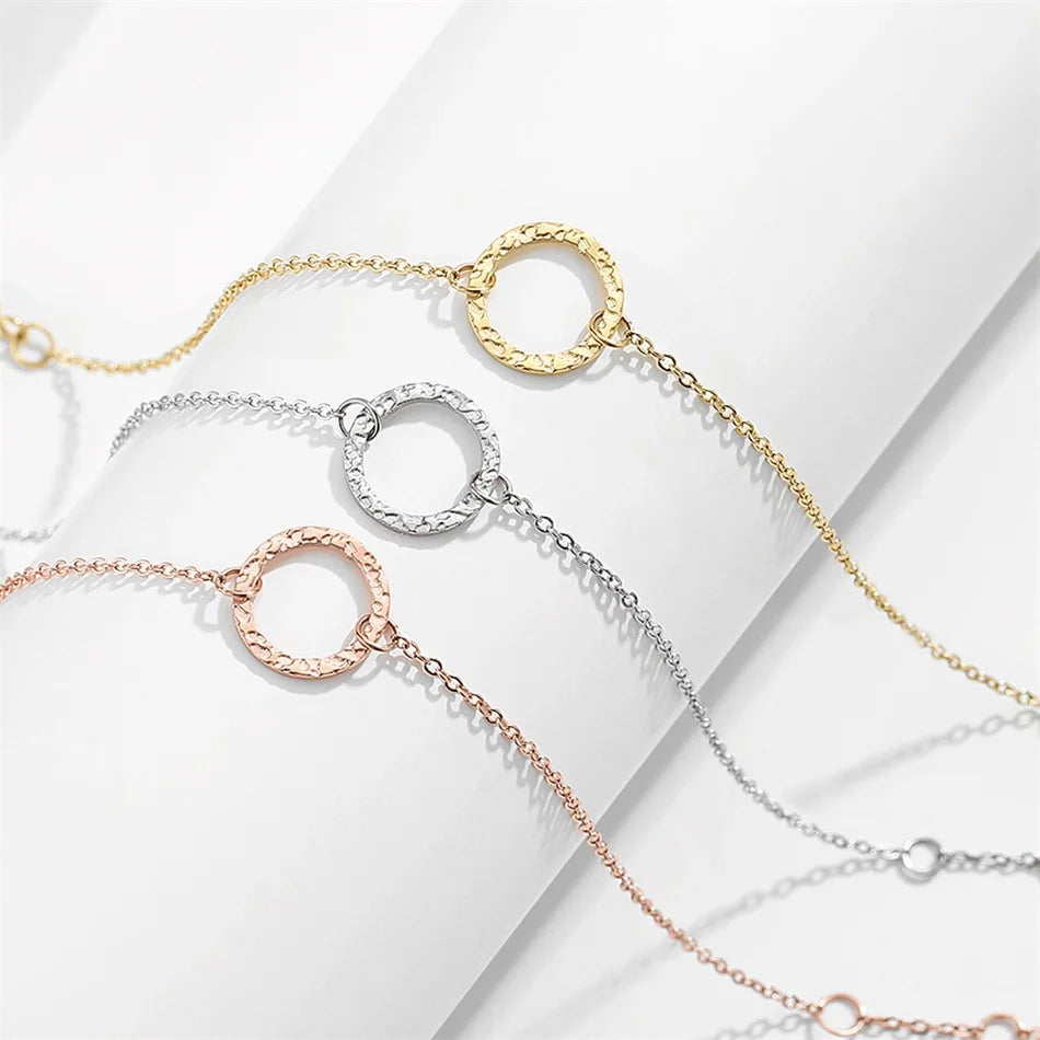 Modessie Women Trendy Thin 316 Stainless Steel Bracelet Minimalist Chain Bracelets for Women Adjustable Length Bracelet