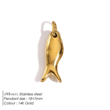 Modessie Fashion Marine Animals Charms Shell Fish Tail Hippocampus Japonicus Stainless Steel Pendants For Jewelry