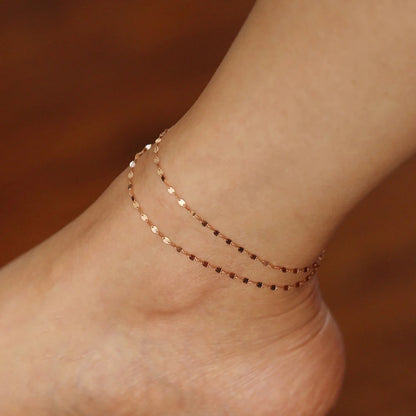 Stainless Steel Fish Lips Chain Anklet  For Women Summer Beach Foot Jewelry On The Leg Minimalist Anklets Female