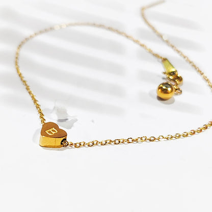 Initials Heart Anklet Stainless Steel Jewelry Name Customized Anklet  English Alphabet Birthday Gift for Men and Women