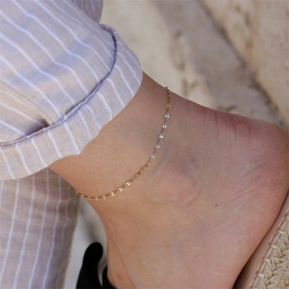 Stainless Steel Fish Lips Chain Anklet  For Women Summer Beach Foot Jewelry On The Leg Minimalist Anklets Female