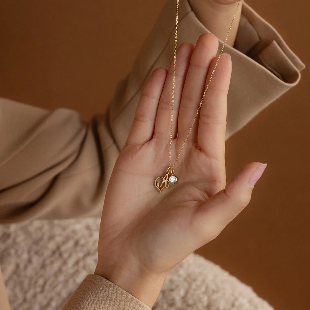 Modessie Light Luxury  Necklace Artistic Initials A-Z Pendant Ladies Minimalist Jewelry Gifts Stainless Steel Jewelry