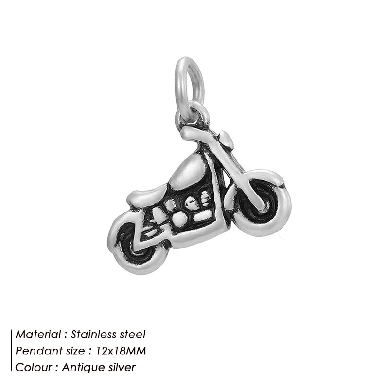 Modessie Fashion Boutique Jewelry Couple Silver Plated Small Pendant Simple Design Stainless Steel Accessories