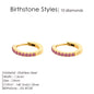 Modessie Stainless Steel Birthstone Earrings Minimalist Huggie Hoop Earrings For Women Tiny Round Circle Unisex