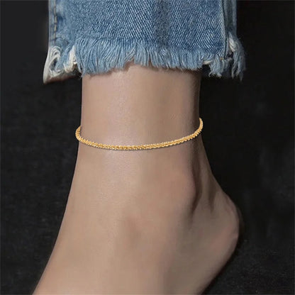Modessie Gold/Silver Color Cauliflower Anklet Bracelet On The Leg Fashion Female Anklets Barefoot For Women Leg Chain Beach Foot Jewelry