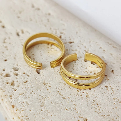 Modessie Women’s Ring – Retro Minimalist Gold or Silver Stainless Steel Jewelry