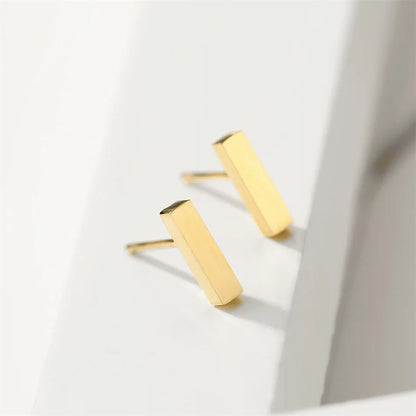 Modessie Trendy Small Geometric Stud Earrings for Women Cool Tiny Stainless Steel Square Earrings Fashion Jewelry
