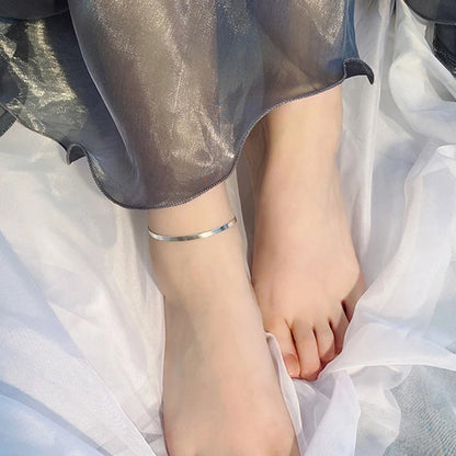 Modessie Silver Color Snake Chain Anklet for Women Beach Chain Ankle Gifts Stainless Steel NotAllergic