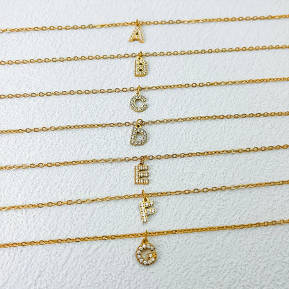 Modessie Stainless Steel Flat Snake Chain Initial Necklace Name Customized Choker Necklace Women's Jewelry