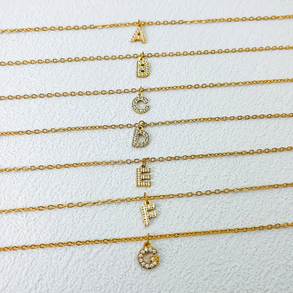 Modessie Stainless Steel Flat Snake Chain Initial Necklace Name Customized Choker Necklace Women's Jewelry