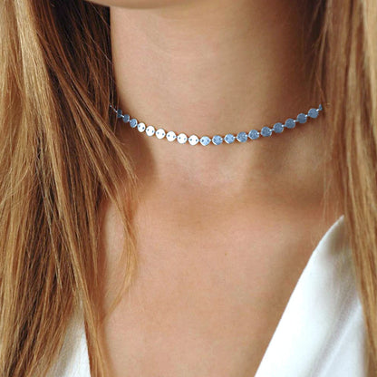 Modessie 4MM Silver Color Stainless Steel Choker Necklace Women Aesthetic Necklaces for Women