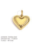 Modessie New Fashion Three-dimensional Tassel Heart Charm Pendant Stainless Steel Gold-Plated Necklace Homemade Accessories