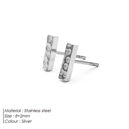 Modessie Girls Stainless Steel Stud Earrings for Women Office Small Round Earring Studs Minimalist Jewelry