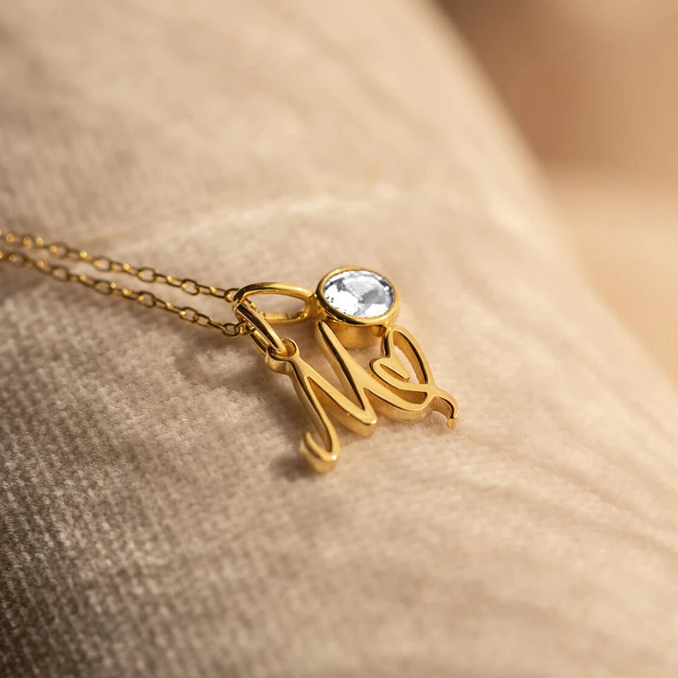 Modessie Light Luxury  Necklace Artistic Initials A-Z Pendant Ladies Minimalist Jewelry Gifts Stainless Steel Jewelry