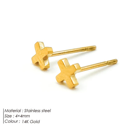 Modessie Girls Stainless Steel Stud Earrings for Women Office Small Round Earring Studs Minimalist Jewelry