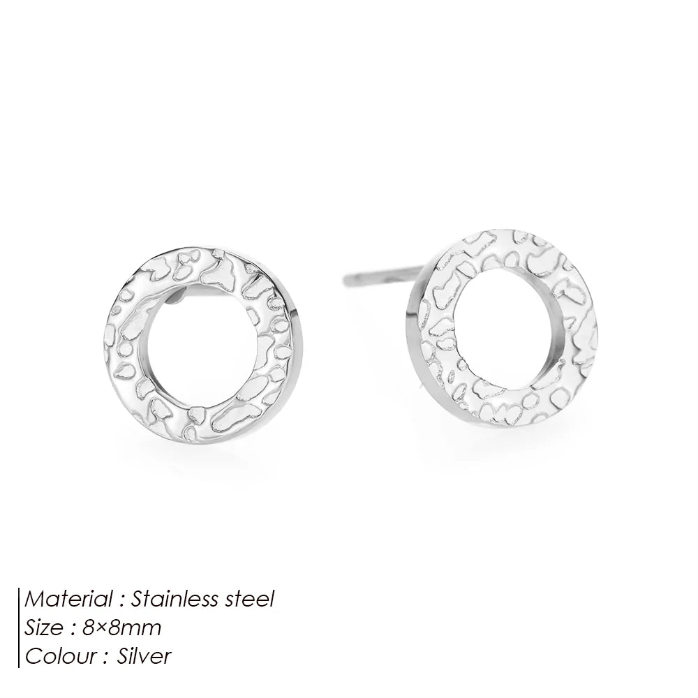 Modessie Girls Stainless Steel Stud Earrings for Women Office Small Round Earring Studs Minimalist Jewelry