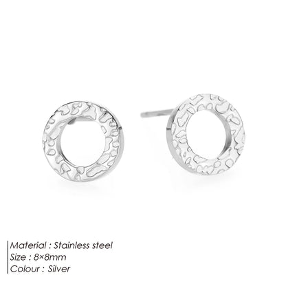Modessie Girls Stainless Steel Stud Earrings for Women Office Small Round Earring Studs Minimalist Jewelry